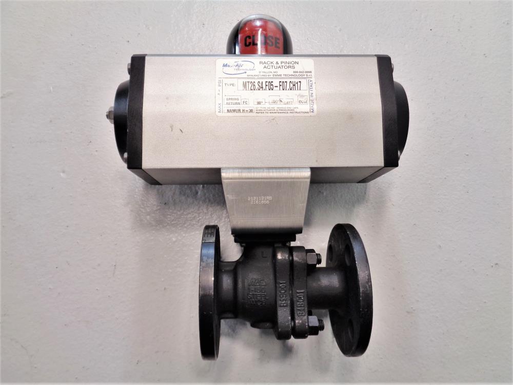 Mas 1" 150# WCB 2-Piece Actuated Ball Valve MT26.S4.F05-F07.CH17